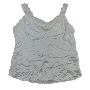 VTG Dixie Belle Lace Trim Nylon White V-Neck Camisole Tank Sz 34 (6511) 02